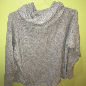 Cowl Neck Gray Sweater